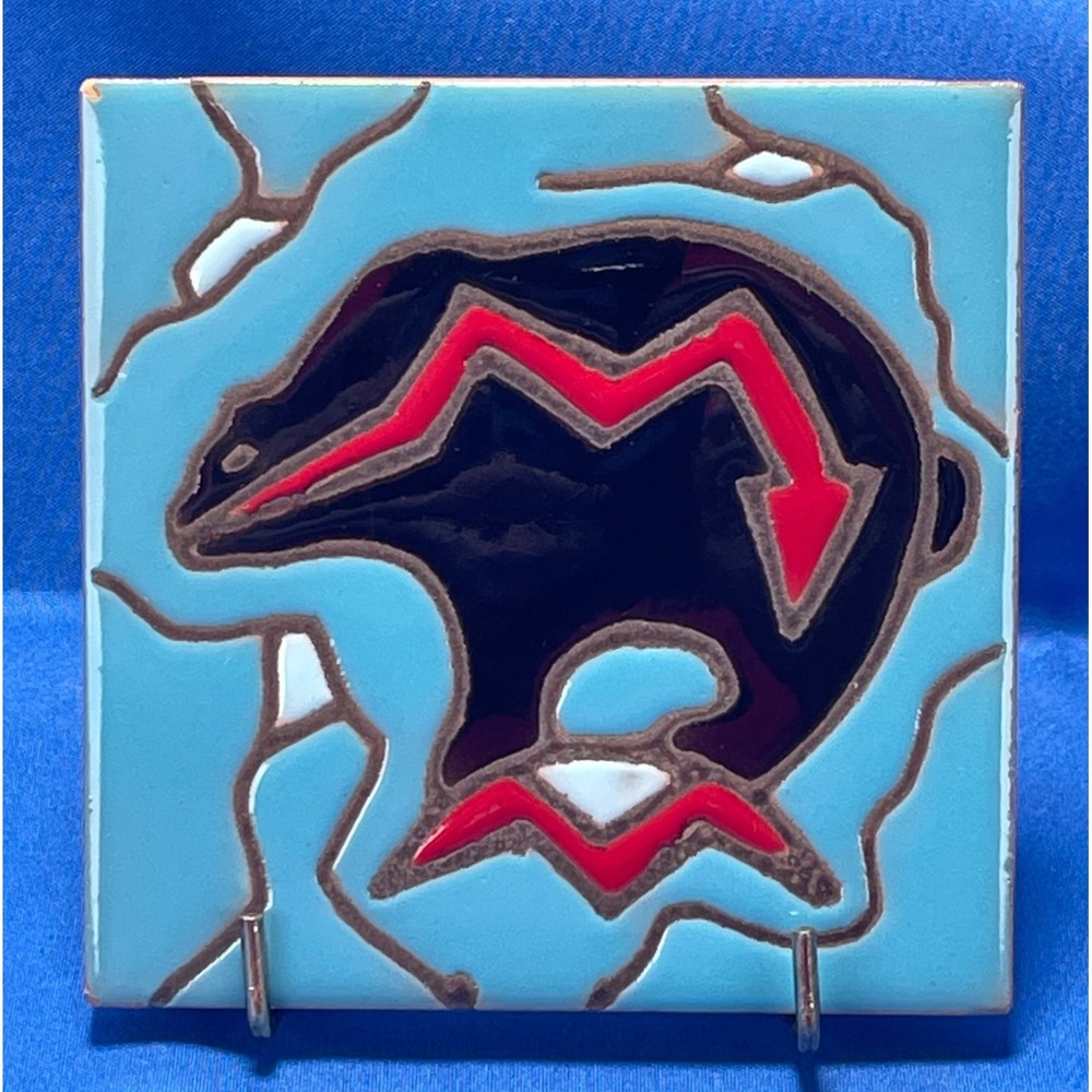 Mag Mor Studio 'Native Bear' Southwest Ceramic Art 4" Tile Wall Decor Hot Plate
